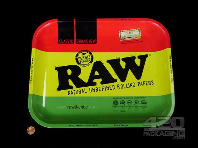 RAW Rasta Large Metal Rolling Tray - 2