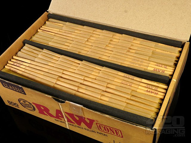 RAW 109mm Lean Unbleached Pre Rolled Cones 800/Box - 3
