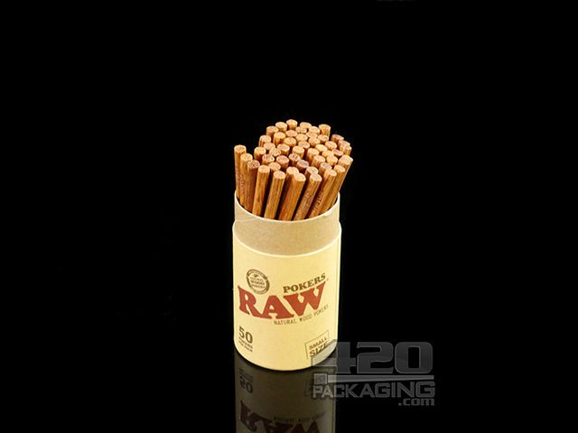 RAW Small Natural Wood Pokers 50/Box - 1