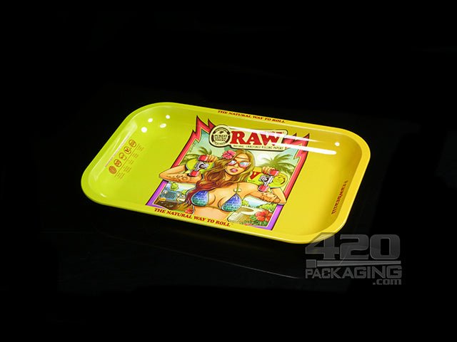 RAW Brazil 2 Small Metal Rolling Tray 1/Box - 1