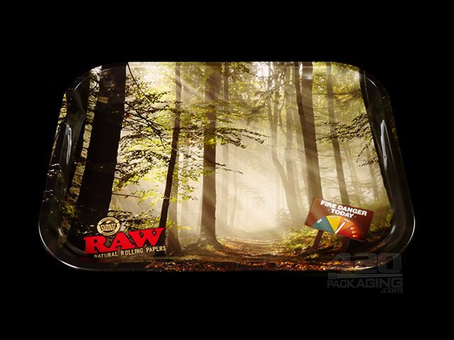 RAW Forest Design Large Metal Rolling Tray 1/Box - 1
