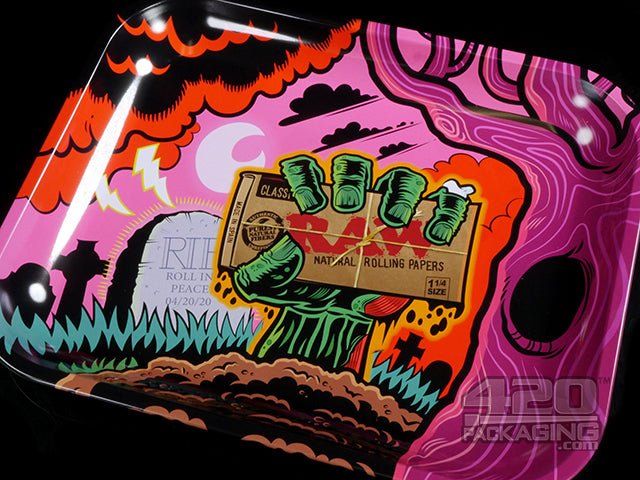 RAW Zombies Large Metal Rolling Tray 1/Box - 3