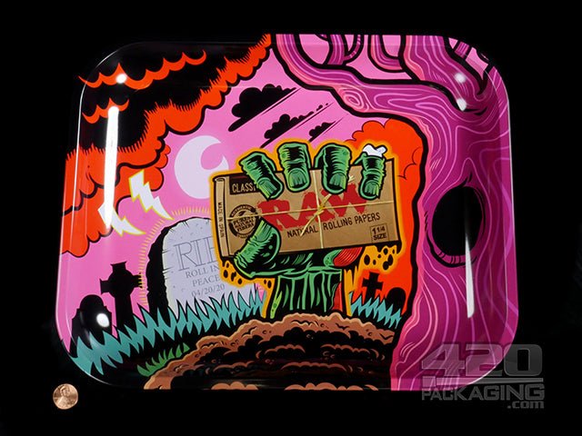 RAW Zombies Large Metal Rolling Tray 1/Box - 2