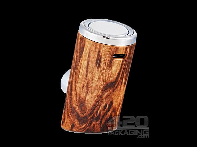 "Old Man's Pipe" Shaped Heavy Vertical Vape Cartridge Battery - Oak Wood - 3