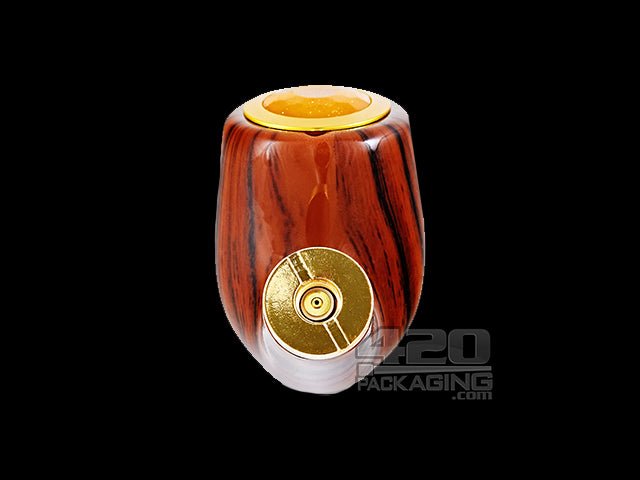 "Old Man's Pipe" Shaped Jumbo Vape Cartridge Battery W- Honeycomb Light - Mahogany Wood - 4