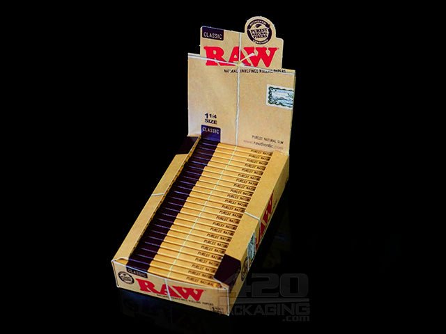 RAW 1 1-4 Size Classic Rolling Papers 24/Box - 1