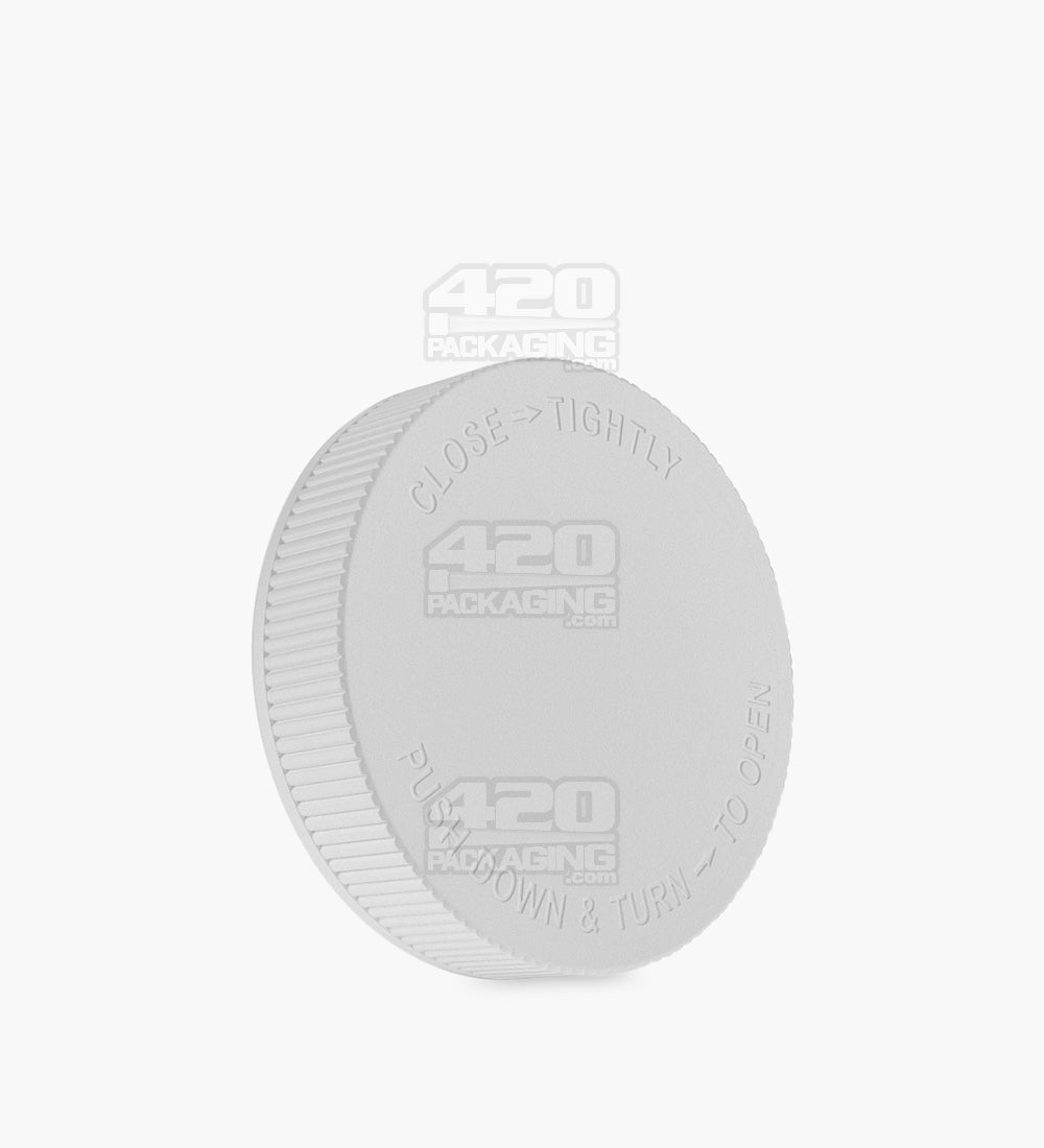 Child Resistant | Ribbed Push Down & Turn Plastic Caps w/ Foam Liner | 70mm - Semi Gloss Plastic - 36 Count