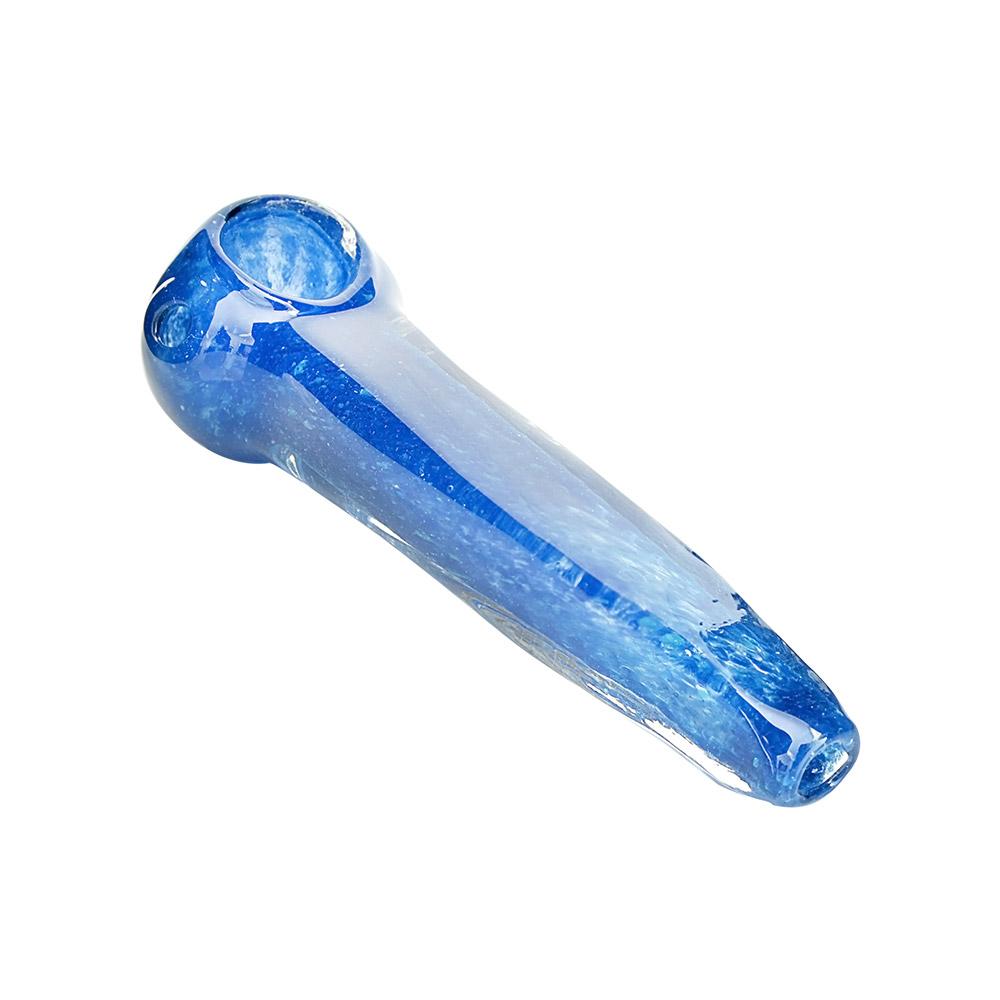 Frit Rectangular Spoon Hand Pipe | 4.5in Long - Glass - Assorted - 6
