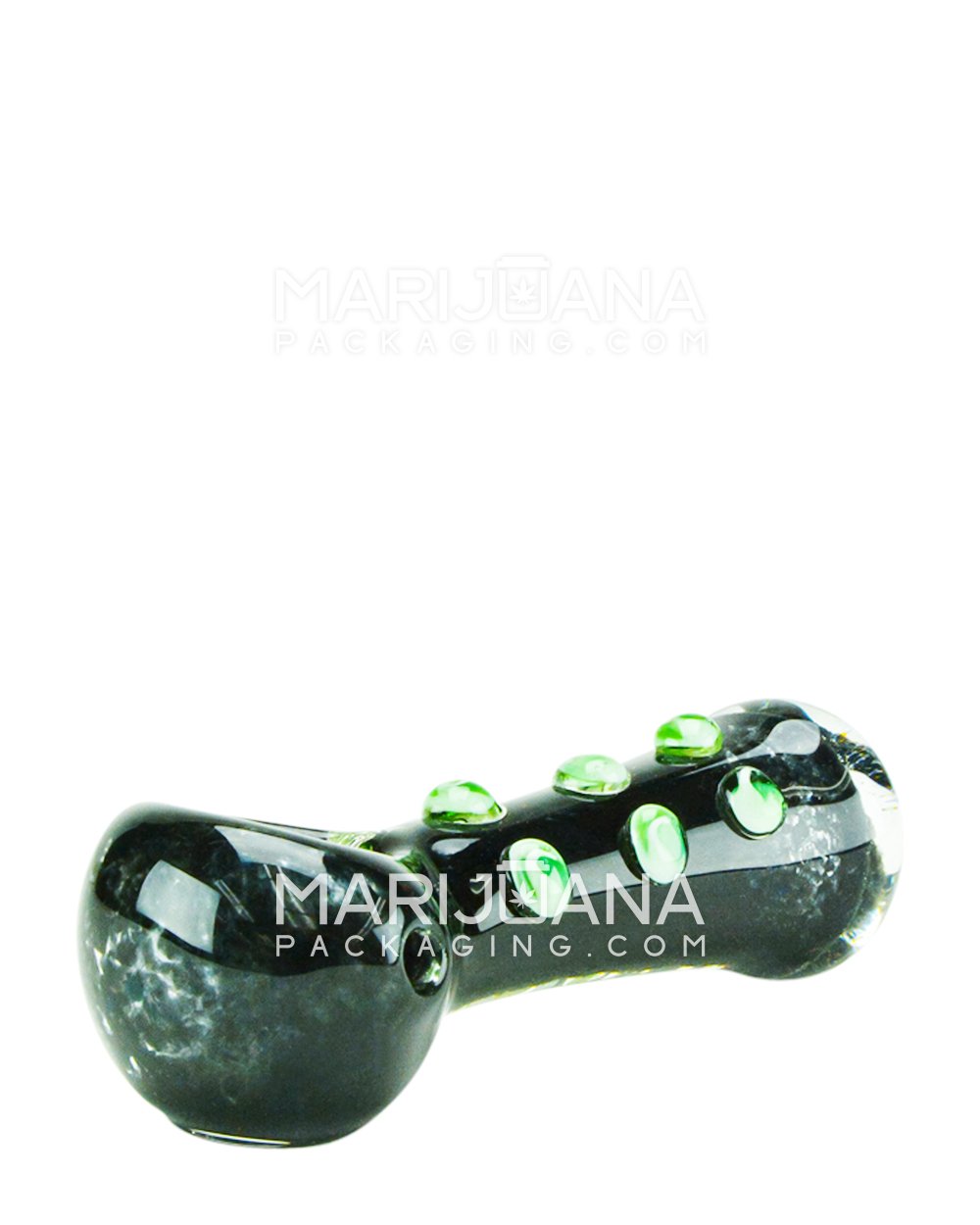 Frit Spoon Hand Pipe w/ Multi Knockers | 3.5in Long - Glass - Assorted - 6