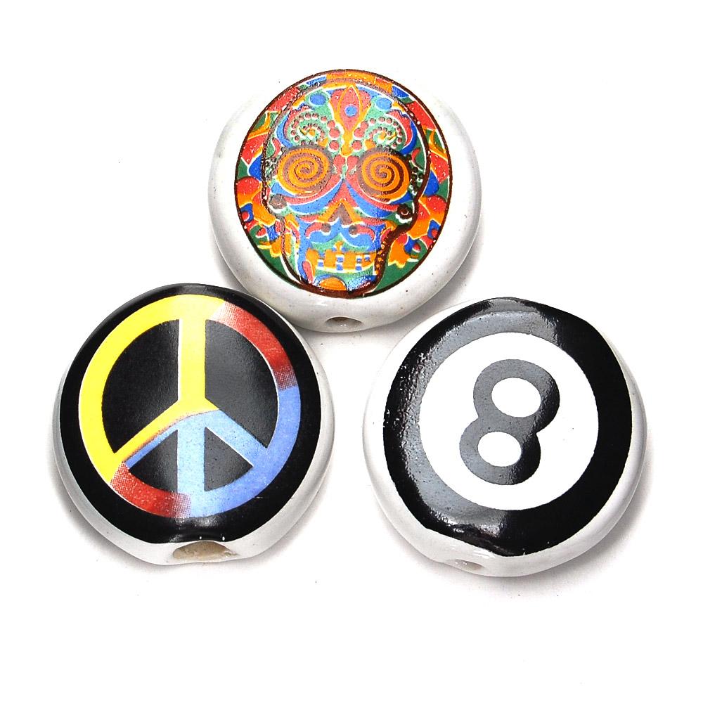 Painted Design Smoking Stone Joint Holder | Assorted - 1.5in Diameter - 1
