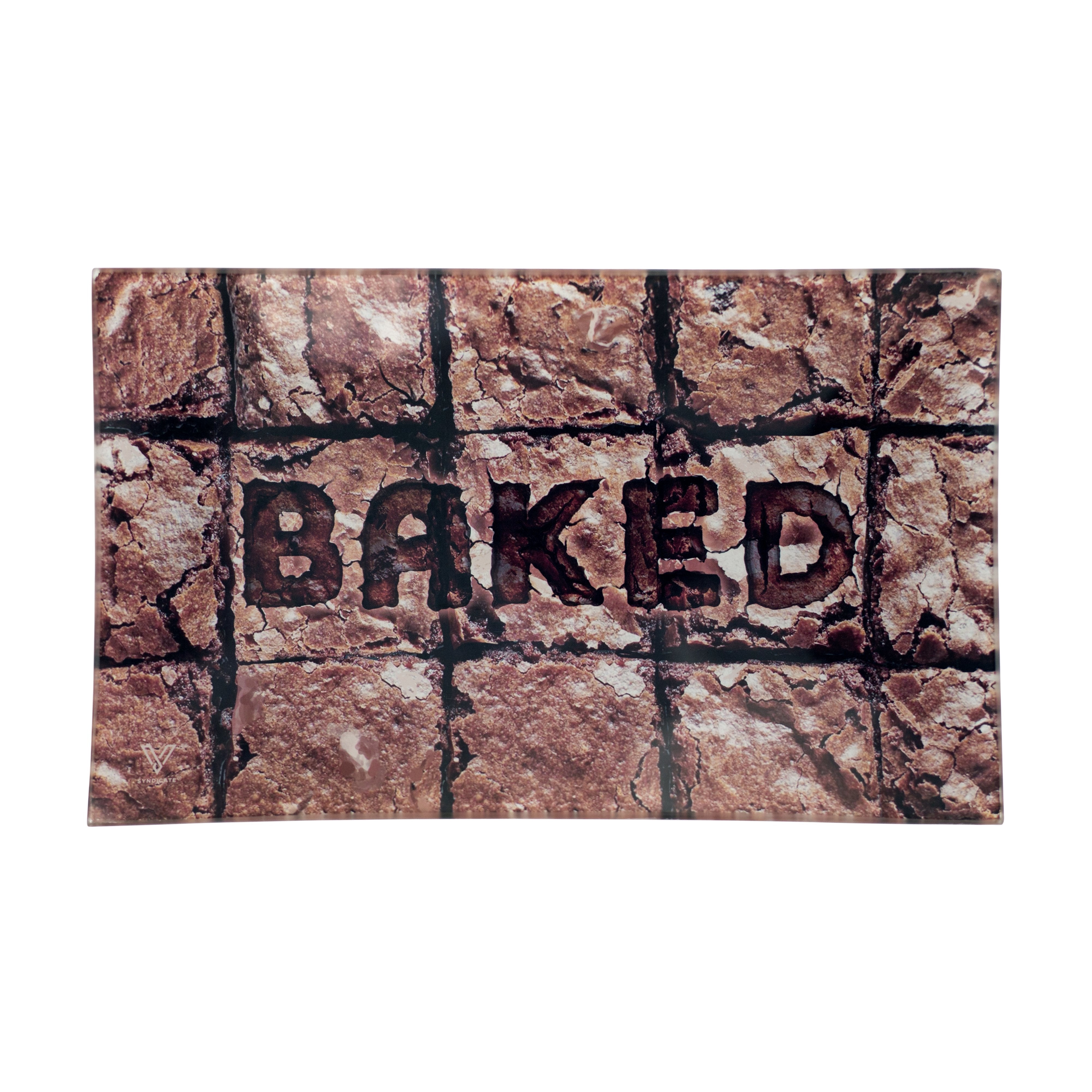 V-SYNDICATE | Baked Brownies Rolling Tray | 6.5in x 5in - Medium - Glass - 1
