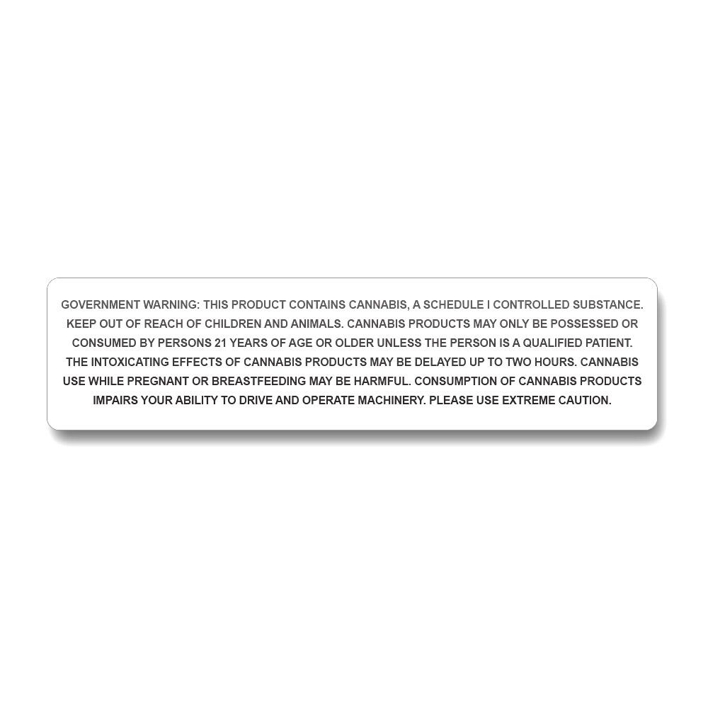 California Government Warning Labels | 4in x 1in - Rectangle - 1000 Count - 1