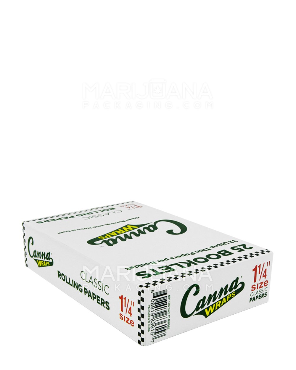 CANNA WRAPS | 'Retail Display' 1 1/4 Size Rolling Papers | 83mm - Classic - 25 Count - 4