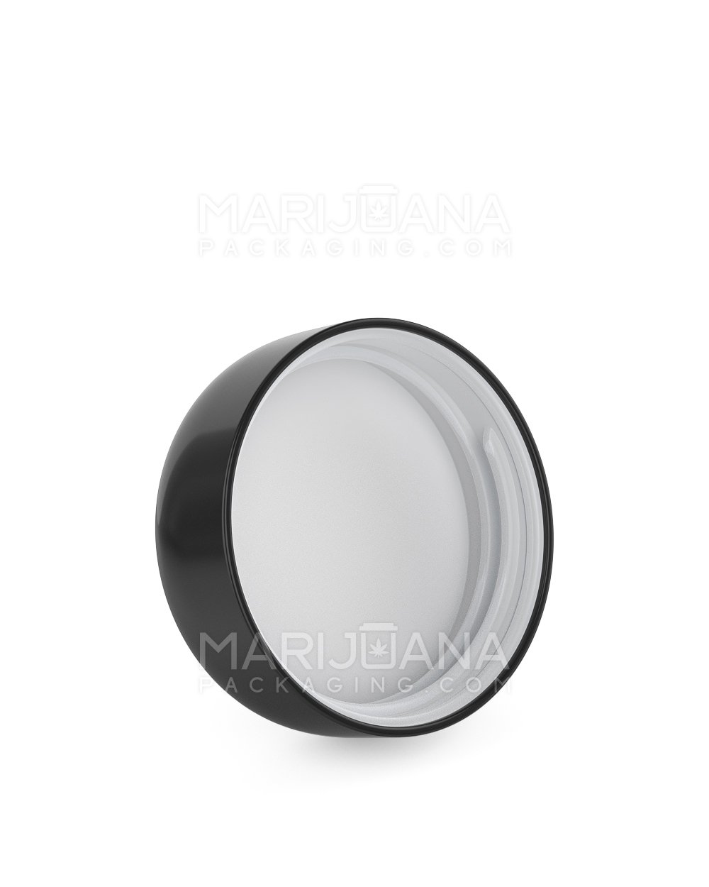 Child Resistant | Dome Push Down & Turn Plastic Caps w/ Foam Liner | 53mm - Glossy Black - 120 Count - 2