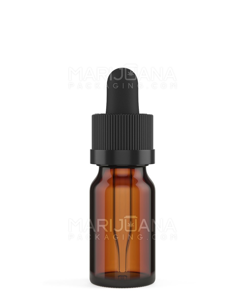 Child Resistant | Glass Tincture Bottles w/ Black Ribbed Dropper Cap | 10mL - Amber - 120 Count - 2