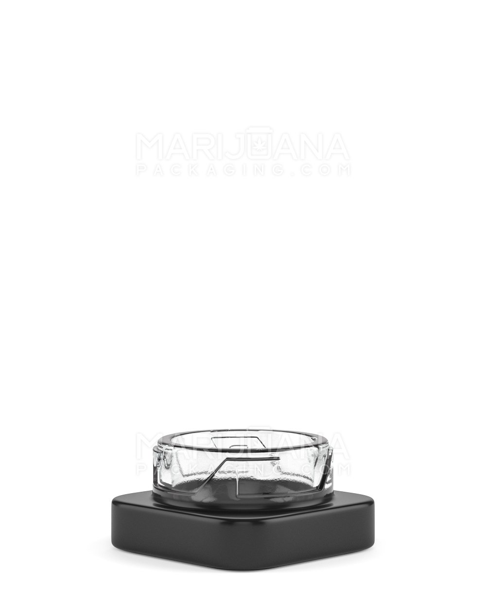 Child Resistant | Qube Black Glass Concentrate Jar w/ Black Cap | 32mm - 5mL - 250 Count - 2