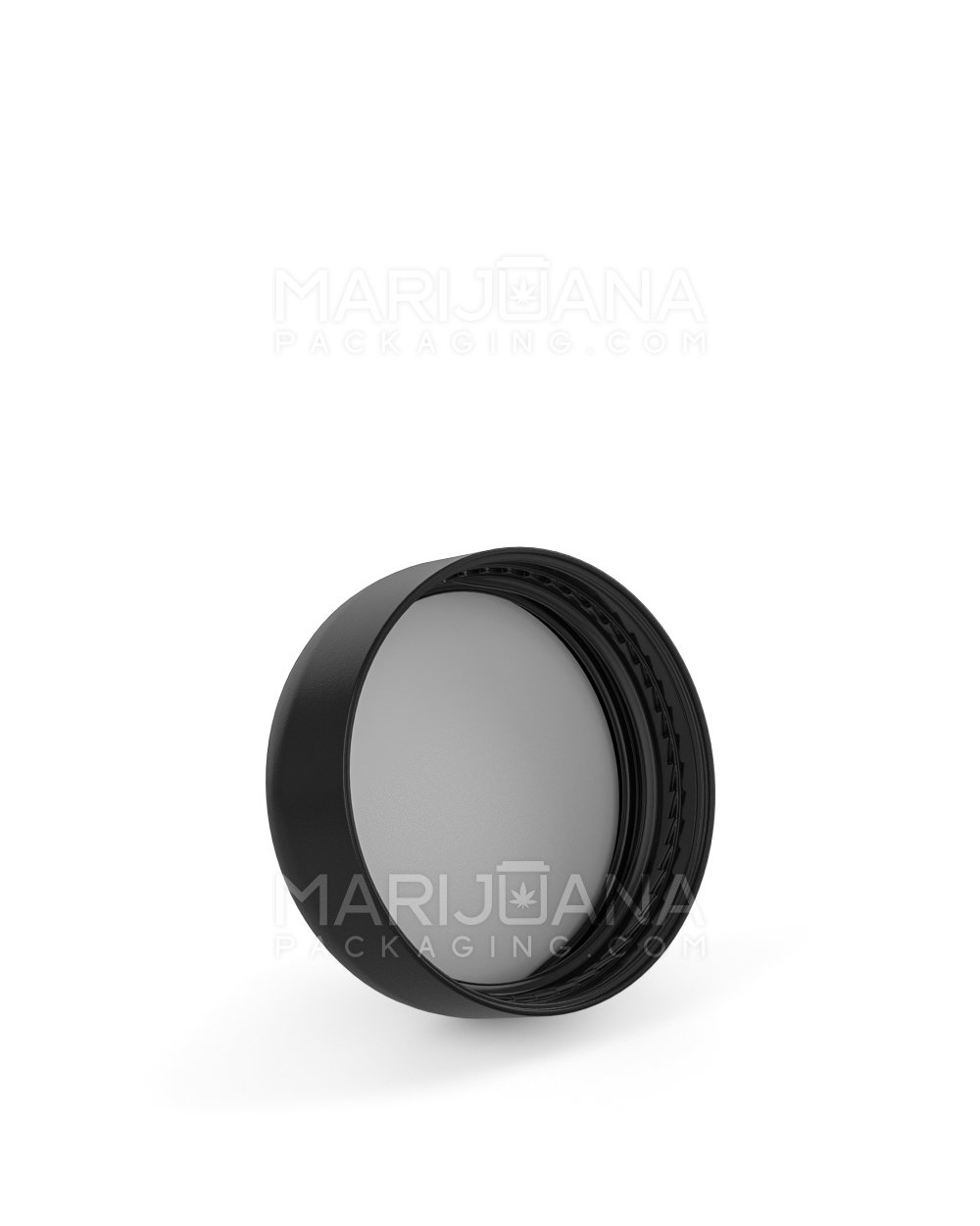 Child Resistant | Smooth Push Down & Turn Plastic Caps w/ Foam Liner | 32mm - Semi Gloss Black - 320 Count - 2