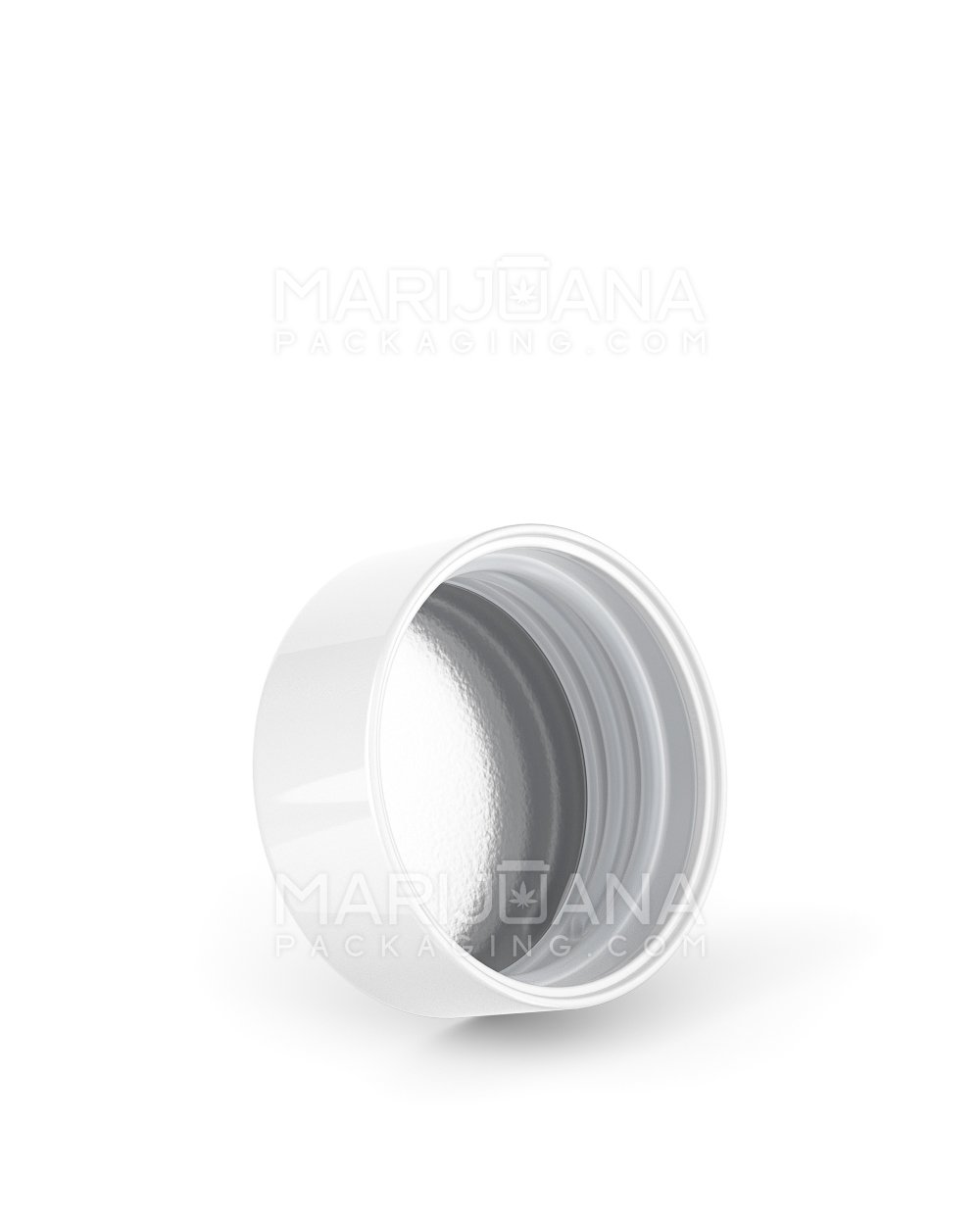 Child Resistant | Smooth Push Down & Turn Plastic Caps w/ Foil Liner | 38mm - Glossy White - 320 Count - 2