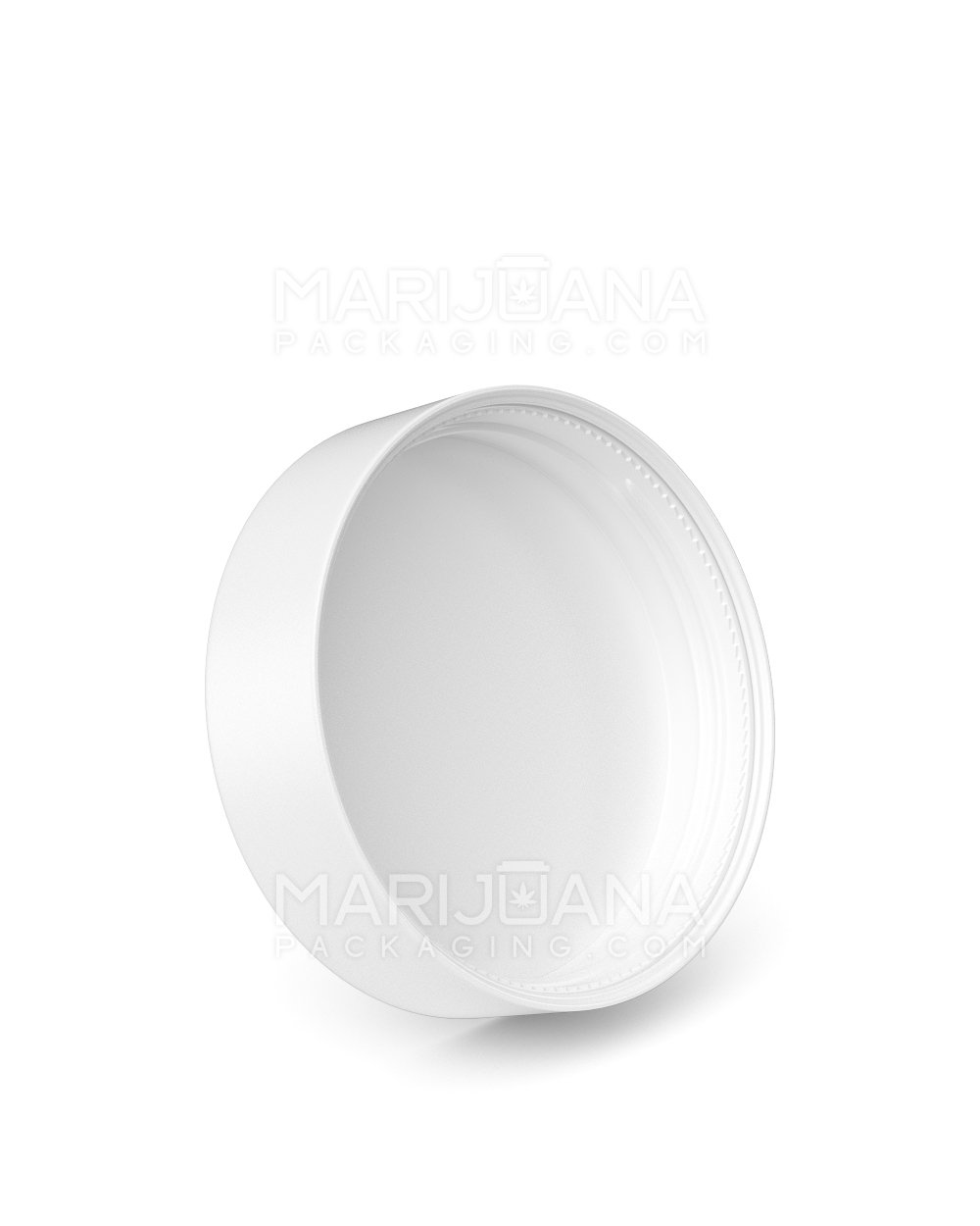 Child Resistant | Smooth Push Down & Turn Plastic Caps w/ Foam Liner | 63mm - Semi Gloss White - 96 Count - 2