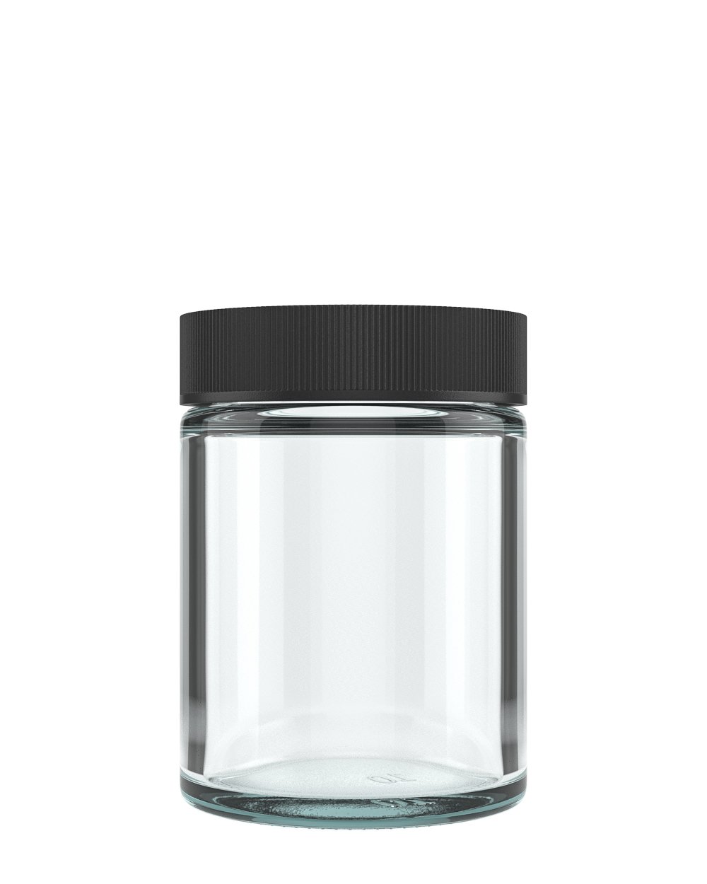 Child Resistant | Straight Sided Clear Glass Jars with Black Cap | 50mm - 4oz - 100 Count - 1