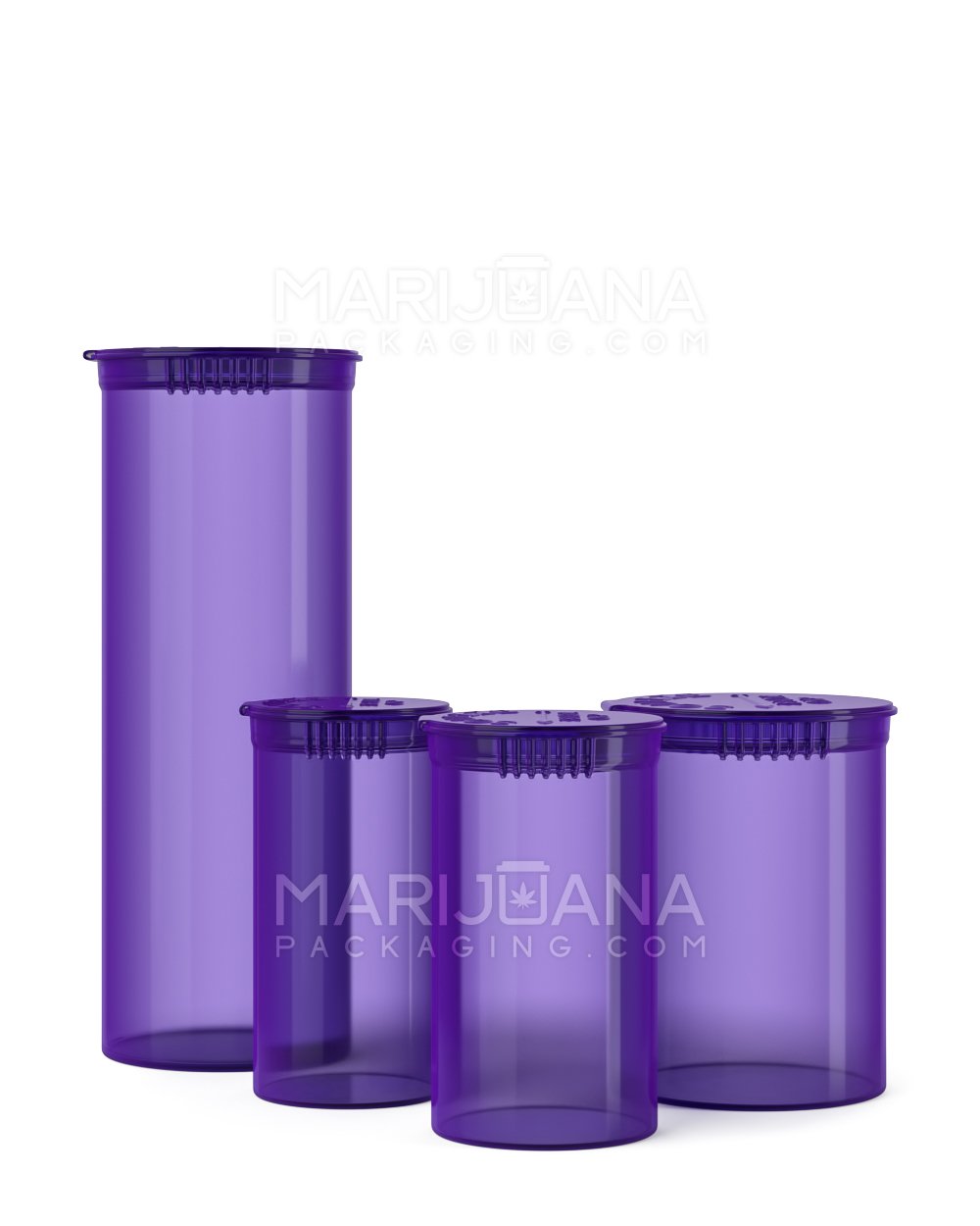 Child Resistant | Transparent Purple Pop Top Bottles | 13dr - 2g - 315 Count - 5