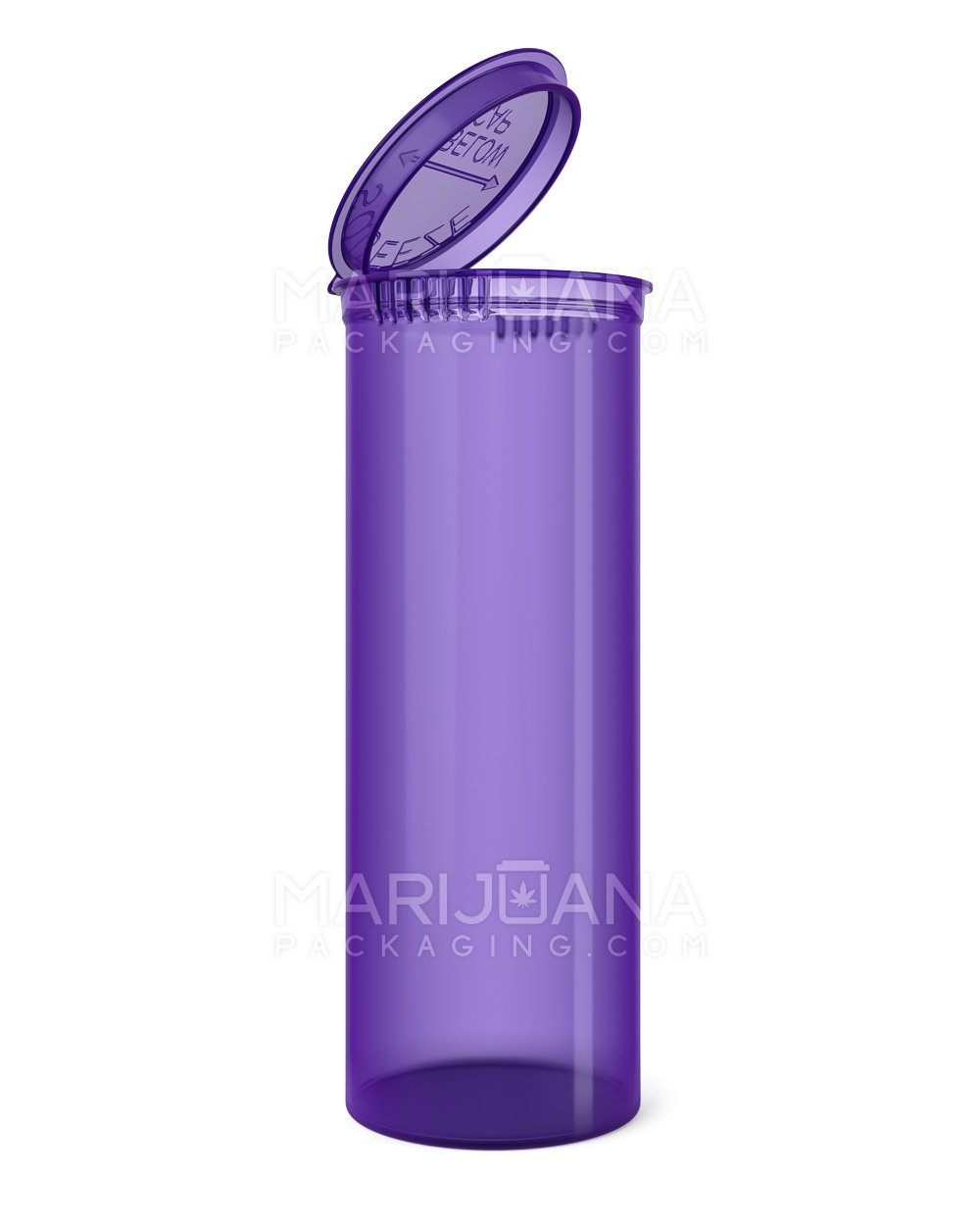 Child Resistant Transparent Purple Pop Top Bottles | 60dr - 14g | Sample - 1