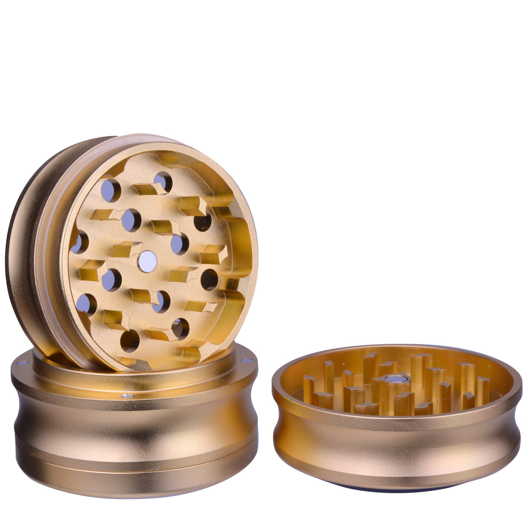 CHROMIUM CRUSHER | Magnetic Aluminum Vortex Grinder | 4 Piece - 56mm - Gold - 1