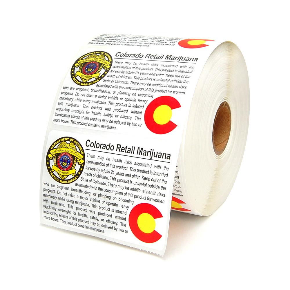 Colorado Compliant Labels - Retail Marijuana | 2in x 3in - Rectangle - 1000 Count - 1