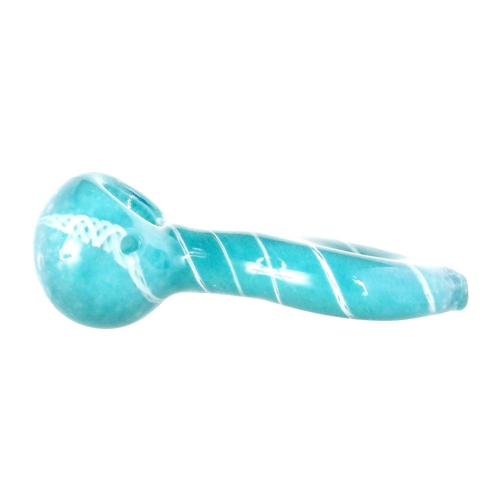 Frit & Spiral Donut Spoon Hand Pipe w/ Knocker | 4.5in Long - Glass - Assorted - 5