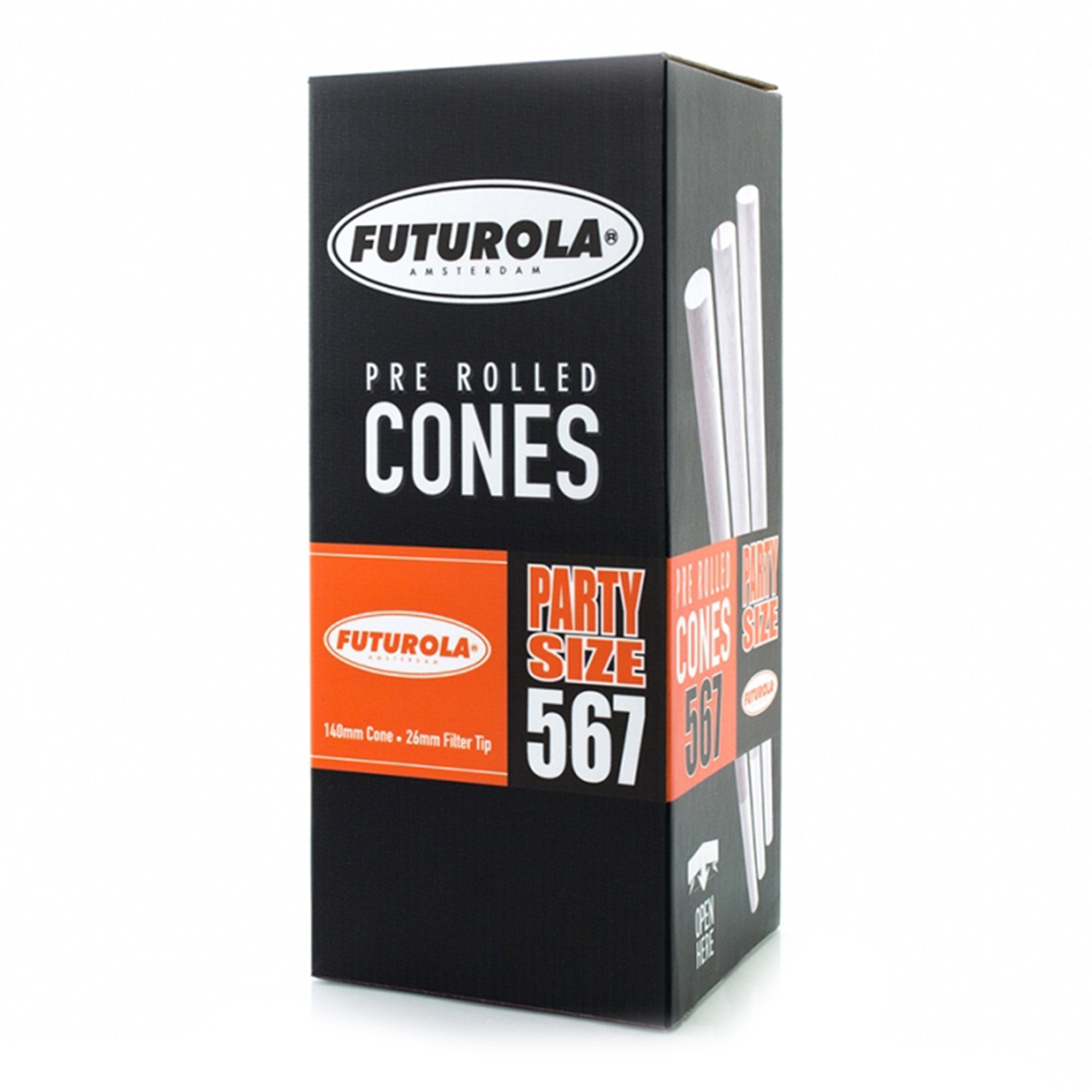 FUTUROLA | Party Size Pre-Rolled Cones | 140mm - Classic White Paper - 567 Count - 1