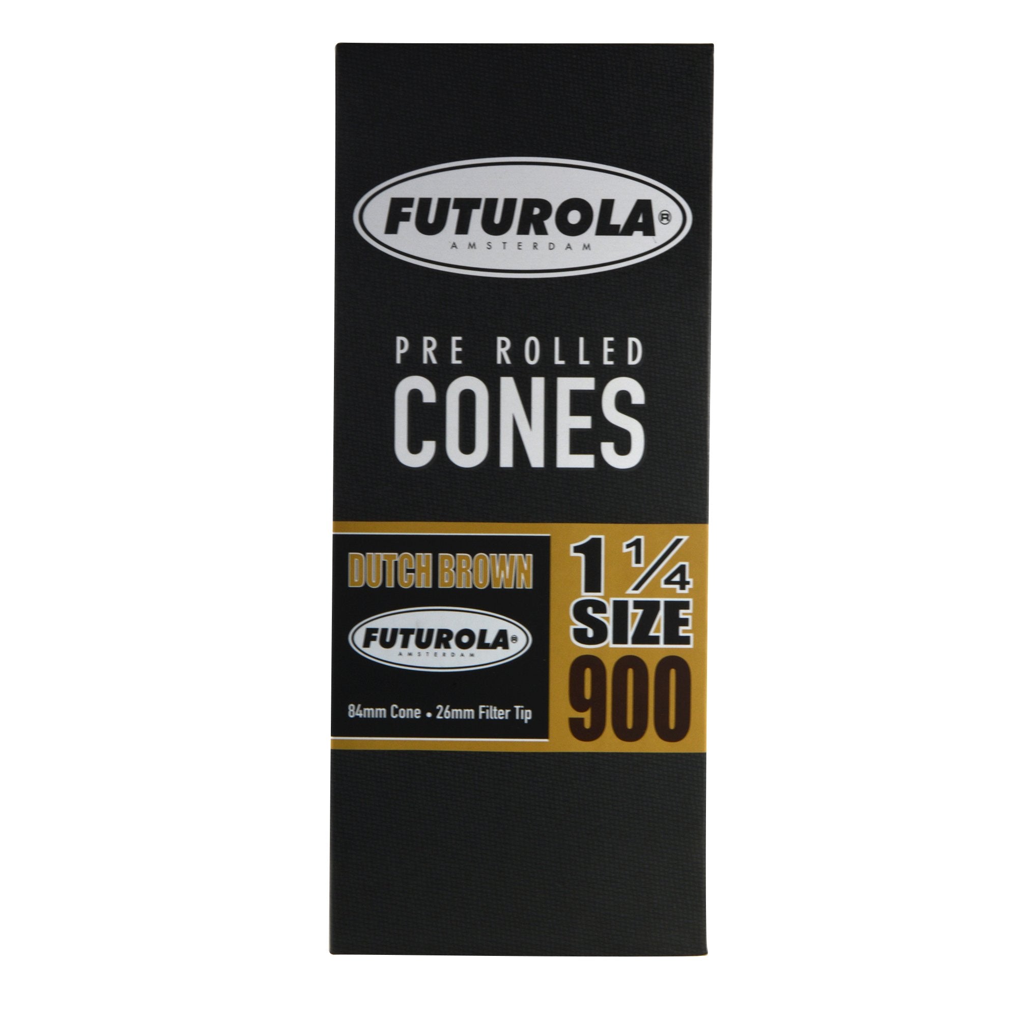 FUTUROLA | 1 1/4 Size Pre-Rolled Cones | 84mm - Dutch Brown Paper - 900 Count - 3