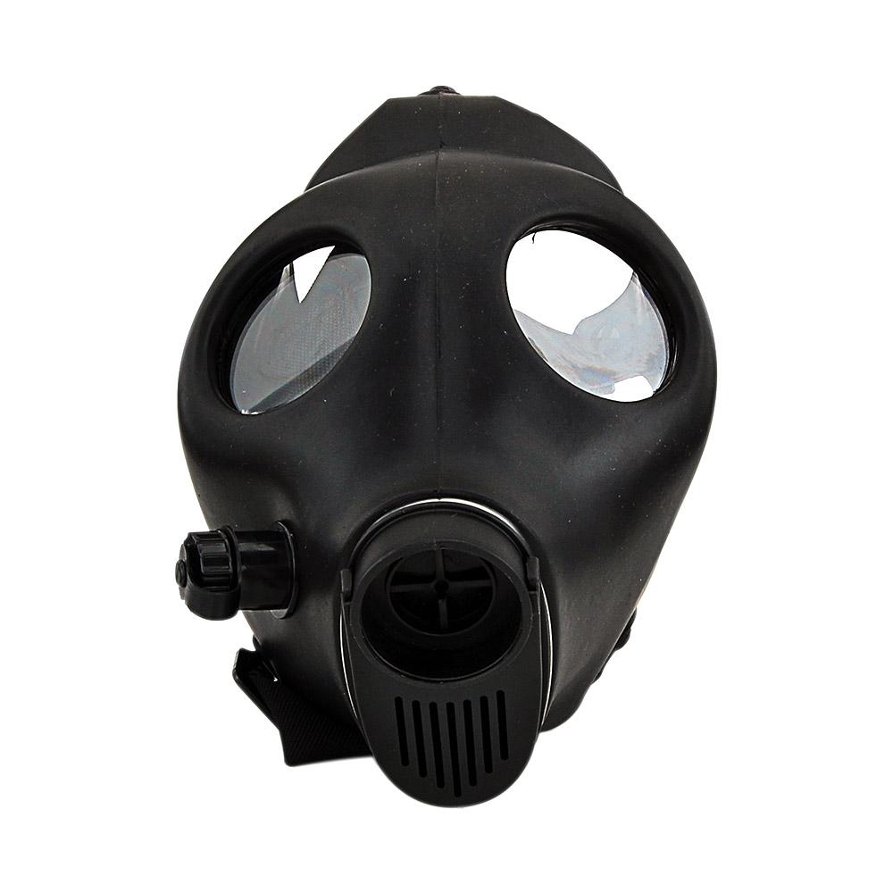 Gas Mask Acrylic Water Pipe | 8.5in Tall - Grommet Bowl - Black - 5