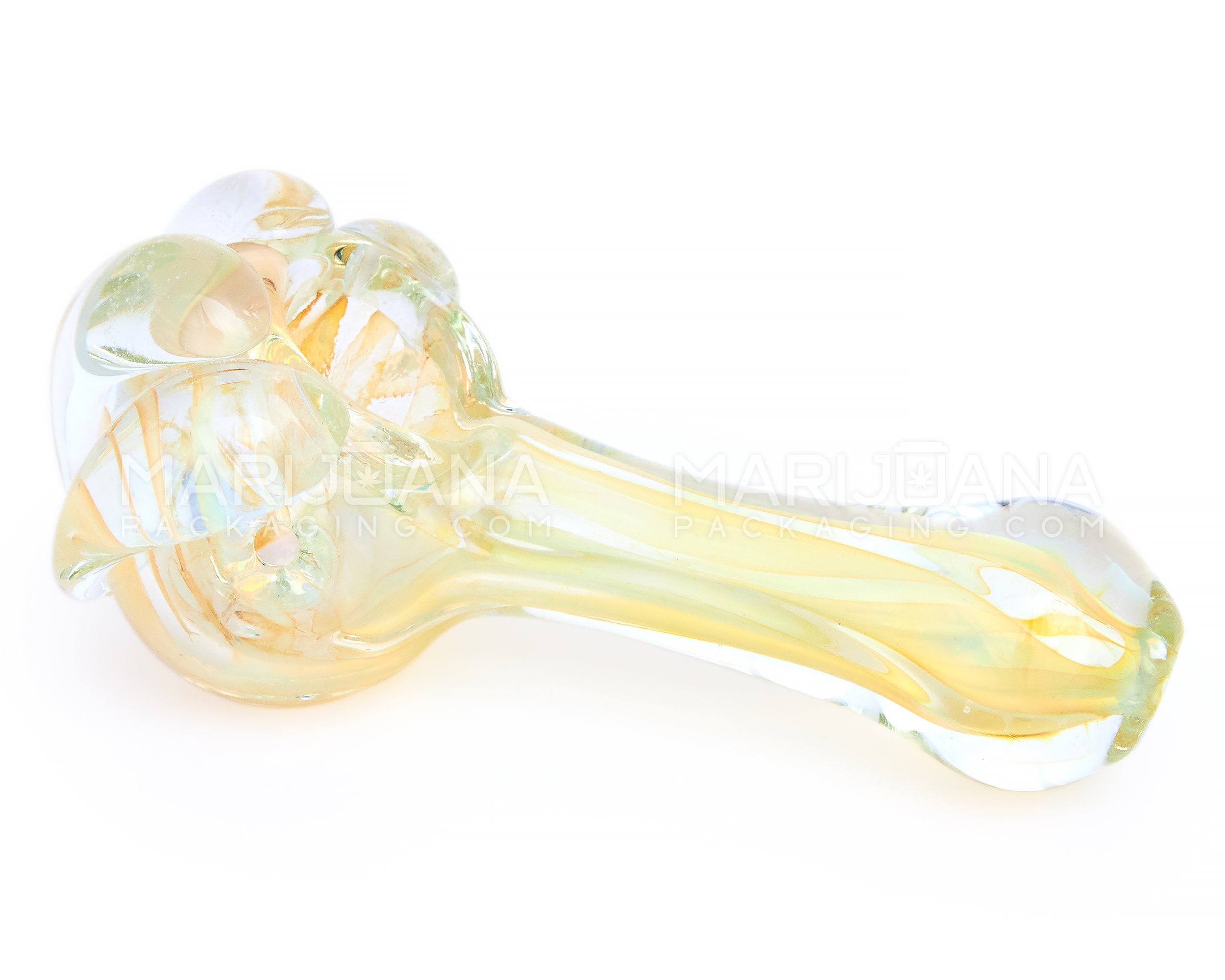 Gold Fumed Bear Claw Spoon Hand Pipe | 4.5in Long - Glass - Gold - 4
