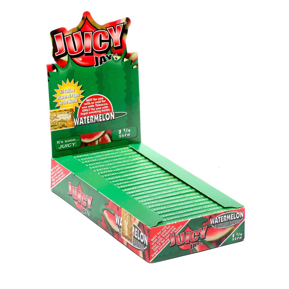 JUICY JAY'S | 'Retail Display' 1 1/4 Size Hemp Rolling Papers | 76mm - Watermelon - 24 Count - 1