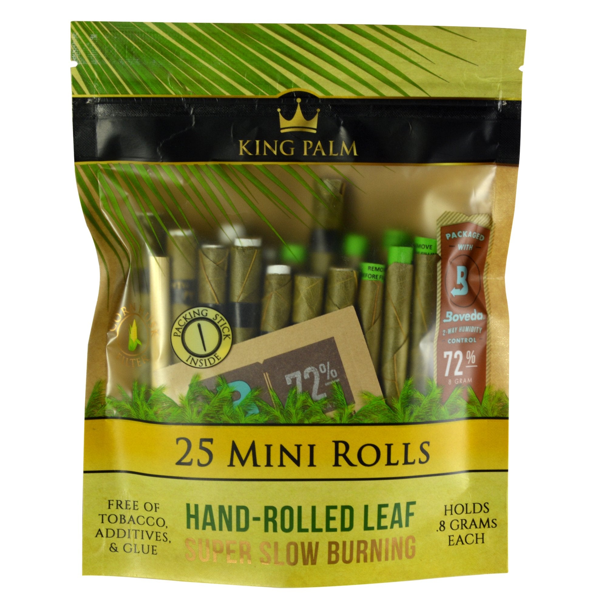 KING PALM | 'Retail Display' Mini Rolled Blunt Wrap Packs | 84mm - Natural Leaf - 8 Count - 2