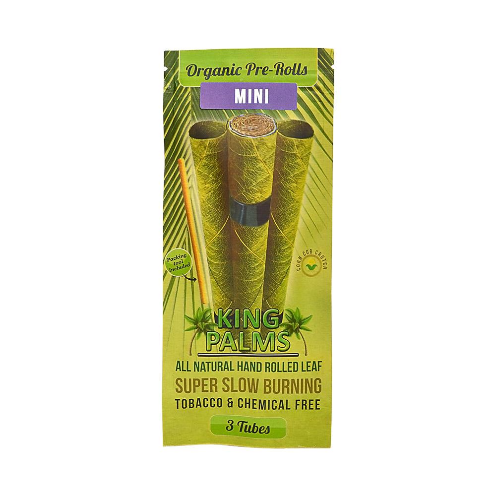 KING PALM | 'Retail Display' 1G Mini Natural Leaf Blunt Wraps | 105mm - Super Slow Burning - 24 Count - 8