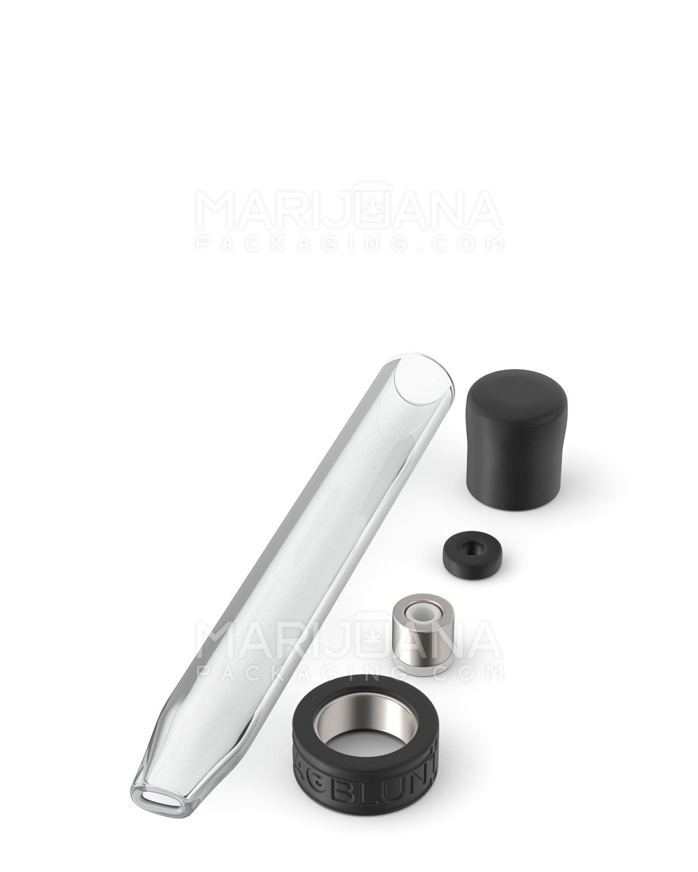 MAGBLUNT | Magnetic Asher Band Glass Blunt | 4in Long - Glass - Clear - 6