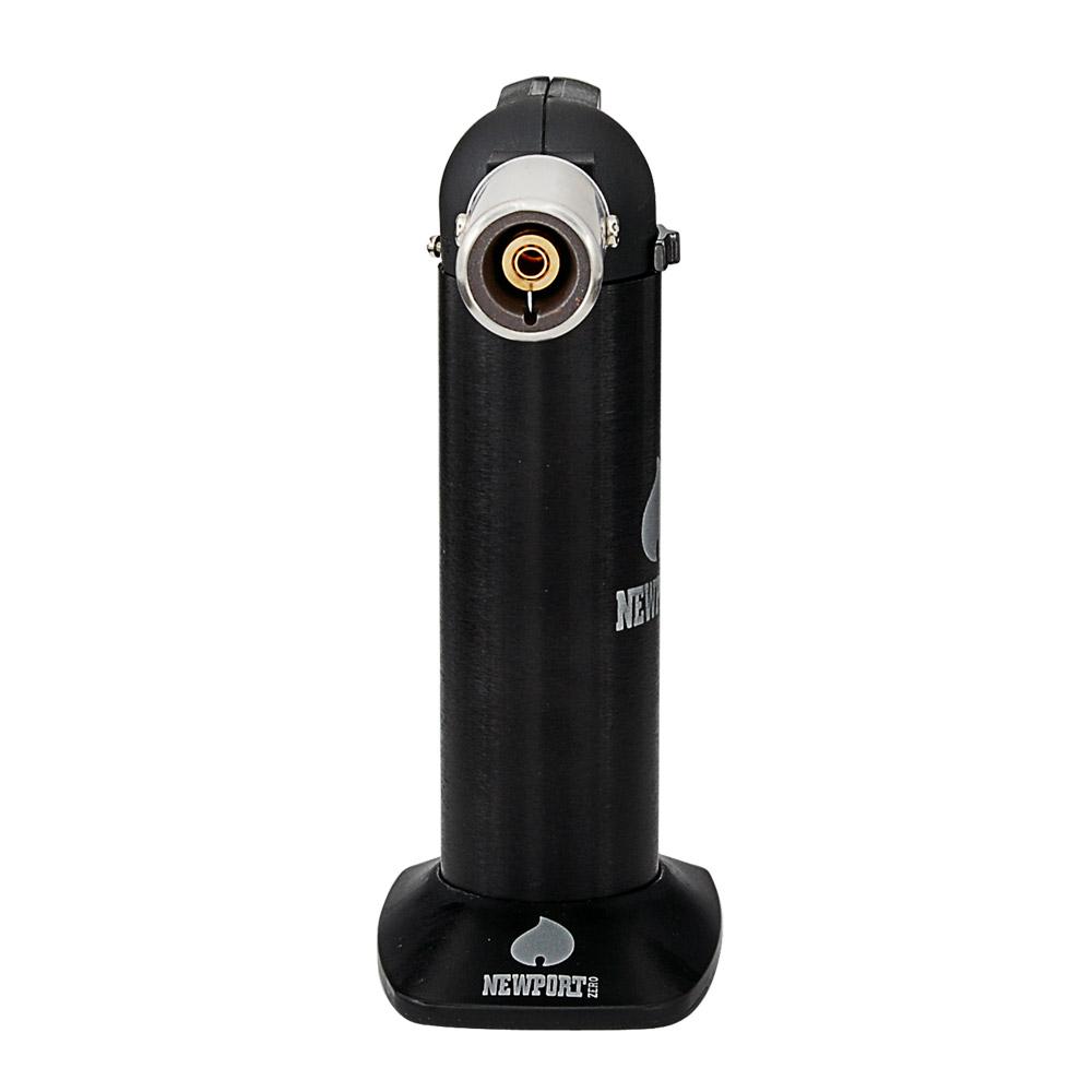 NEWPORT | Metal Cigar Torch w/ Safety Lock | 6in Tall - No Butane - Black - 5