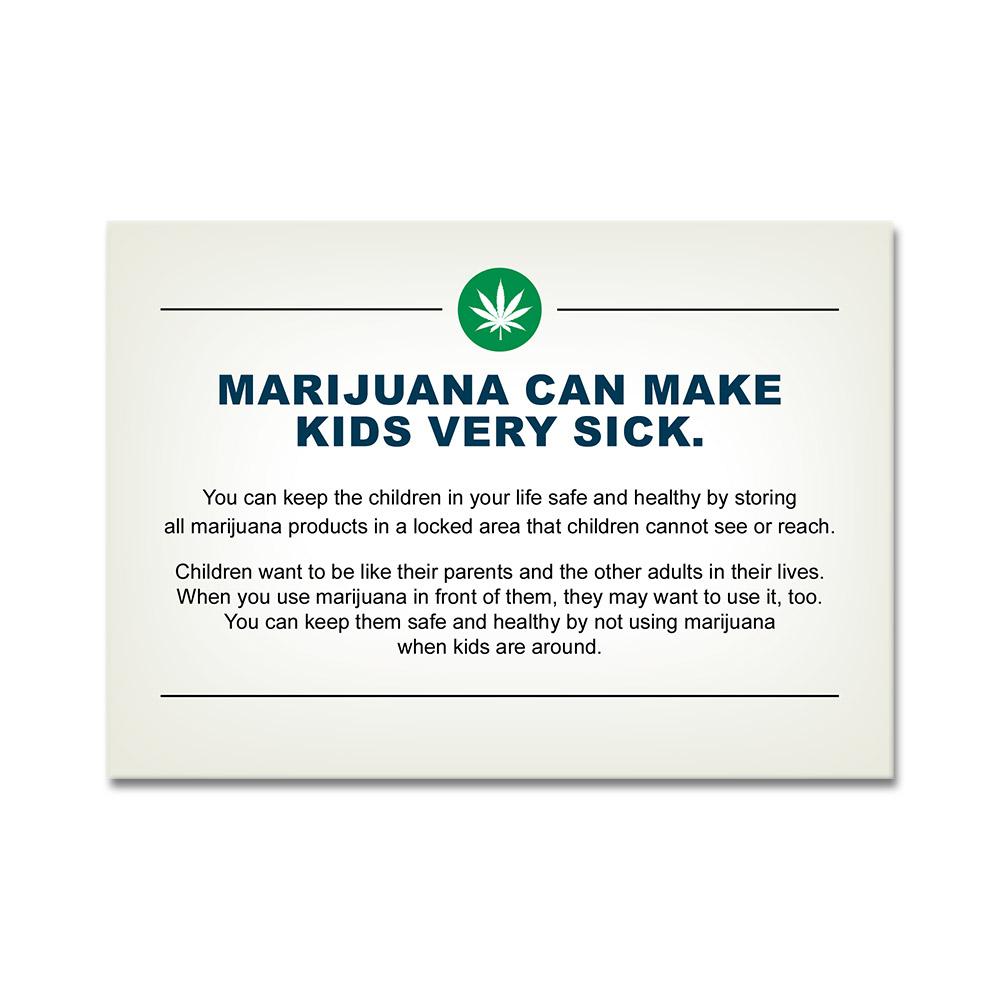 Oregon Marijuana Children Safety Awareness Card | 5in x 3.5in - Rectangle - 1000 Count - 1