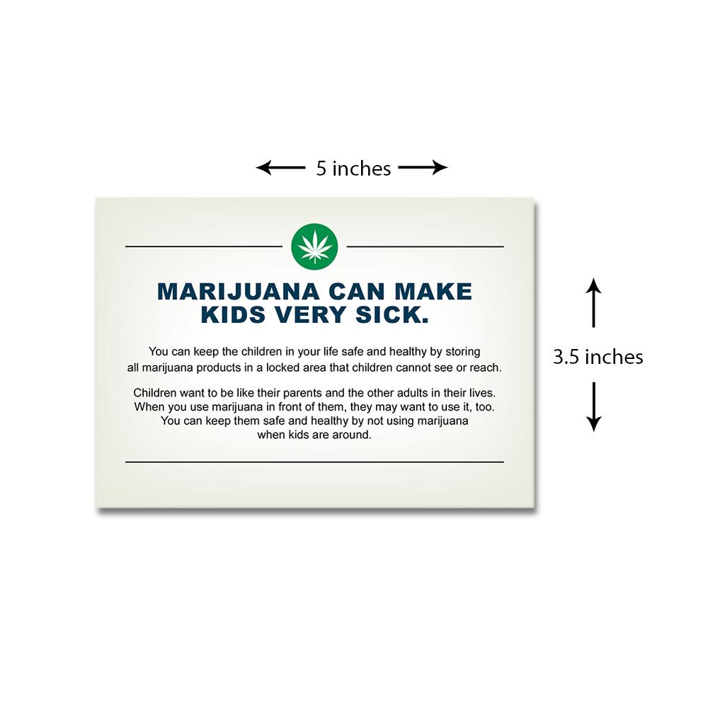 Oregon Marijuana Children Safety Awareness Card | 5in x 3.5in - Rectangle - 1000 Count - 4