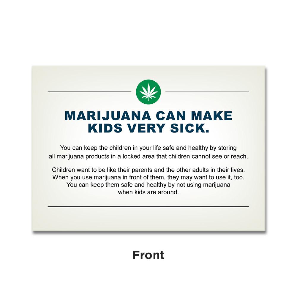 Oregon Marijuana Children Safety Awareness Card | 5in x 3.5in - Rectangle - 1000 Count - 2