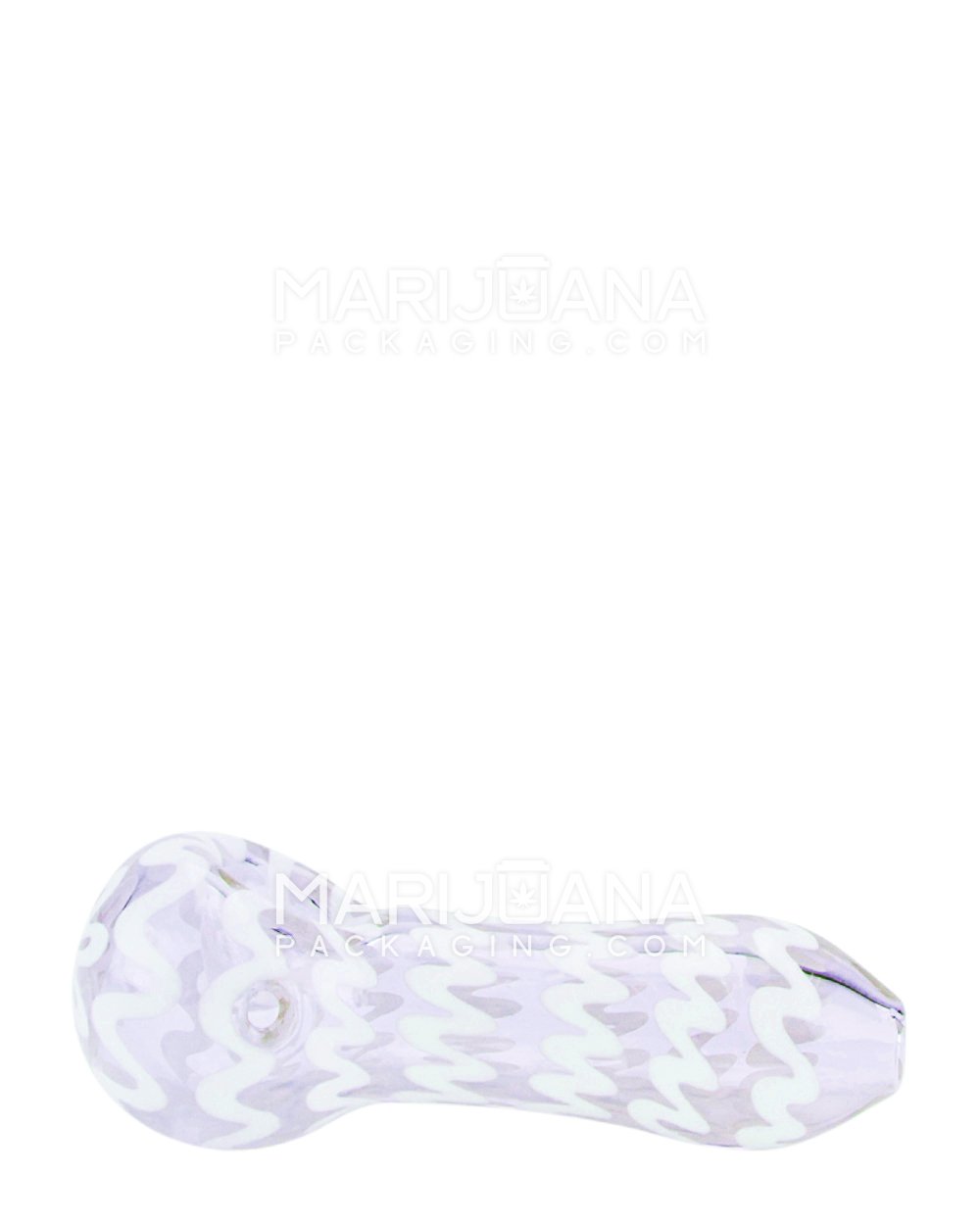 Swirl Spoon Hand Pipe | 4in Long - Glass - Purple - 2