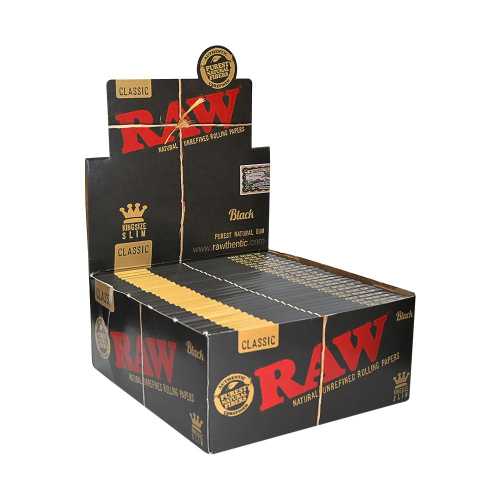 RAW | 'Retail Display' King Size Black Natural Rolling Papers | 110mm - Classic - 50 Count - 1