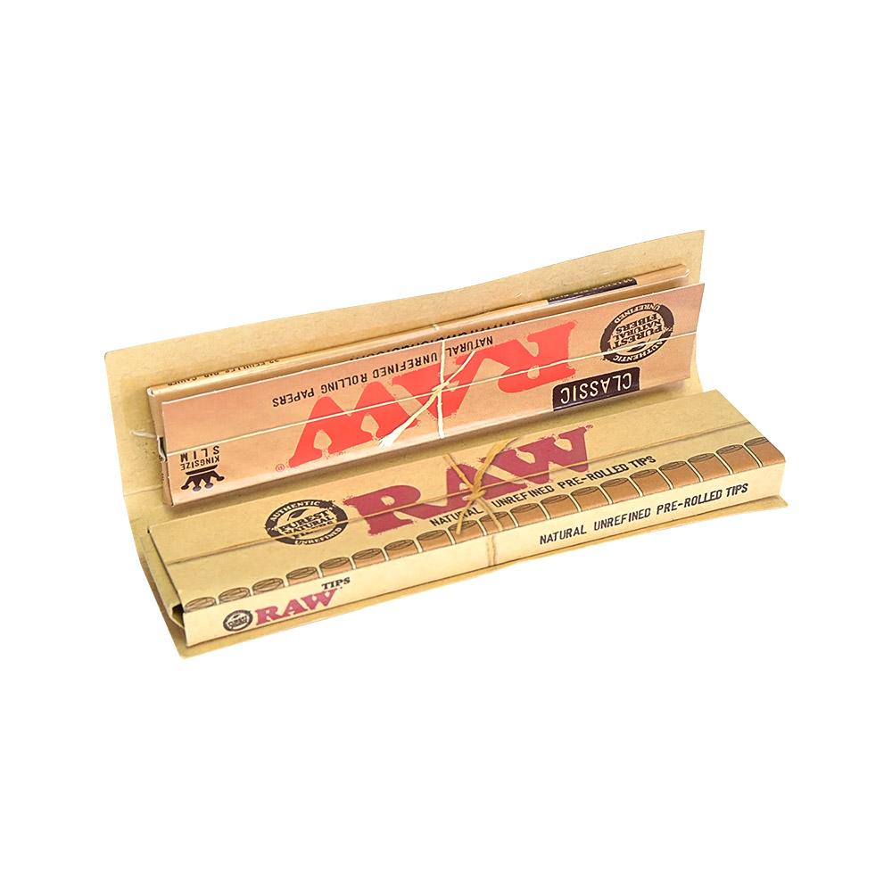 RAW | 'Retail Display' King Size Slim Masterpiece + Pre-Rolled Tips | 110mm - Classic - 24 Count - 5