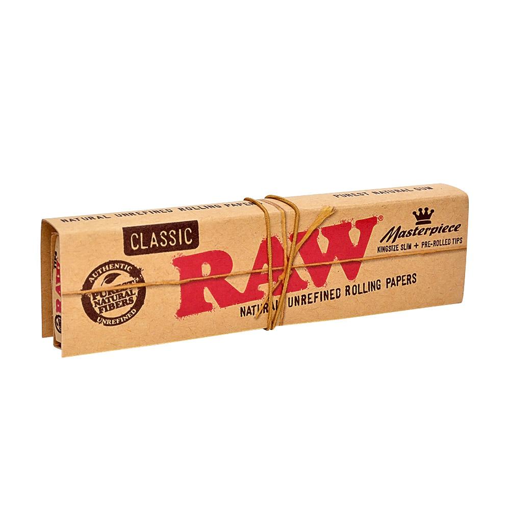 RAW | 'Retail Display' King Size Slim Masterpiece + Pre-Rolled Tips | 110mm - Classic - 24 Count - 3
