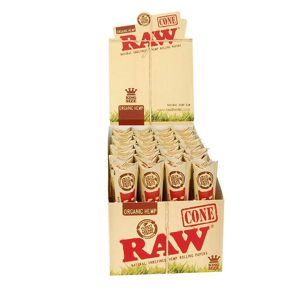 RAW | 'Retail Display' King Size Pre-Rolled Cones | 109mm - Organic Hemp Paper - 96 Count - 1