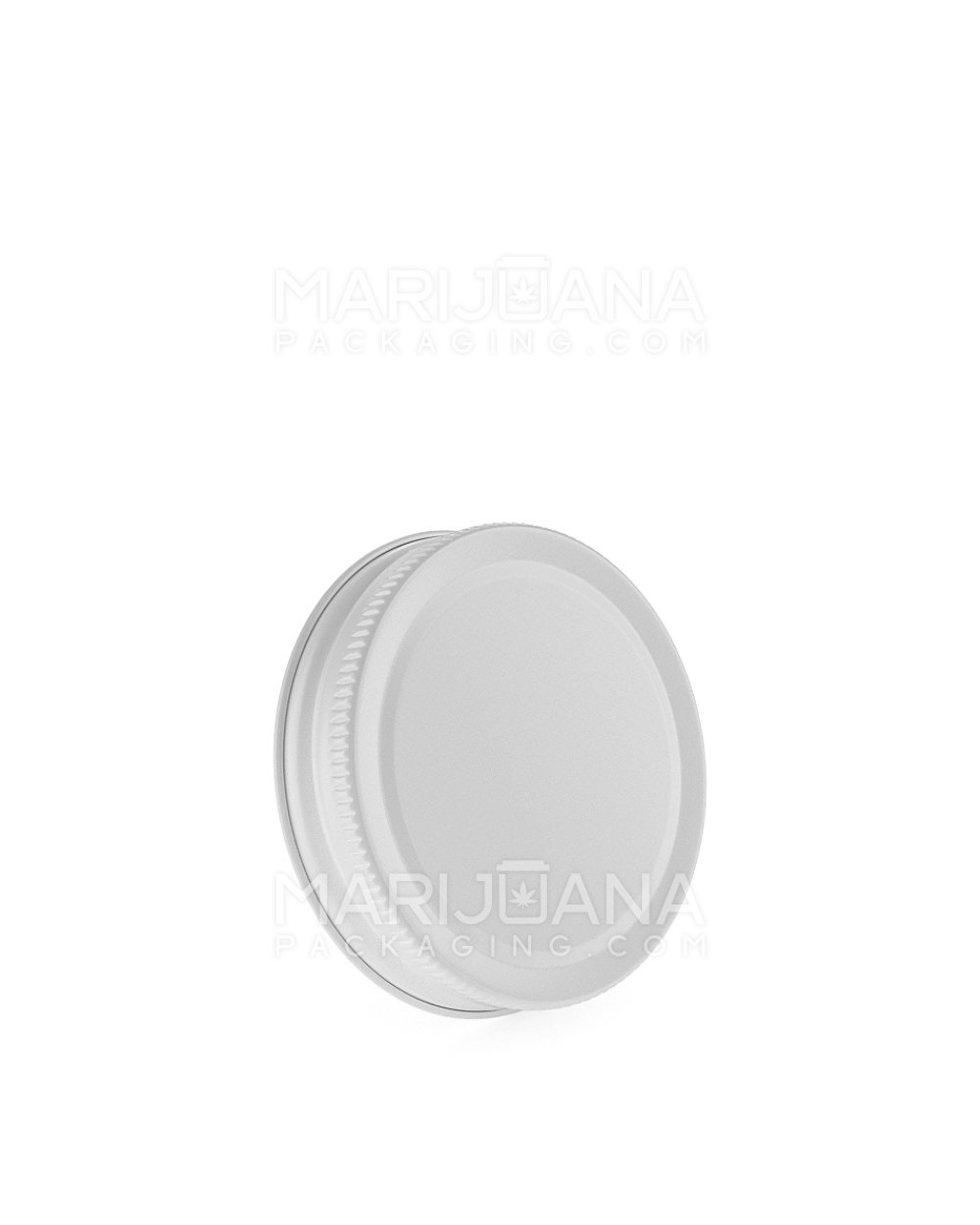 Ribbed Screw Top Metal Tin Caps w/ Foam Liner | 53mm - Glossy White - 120 Count - 1