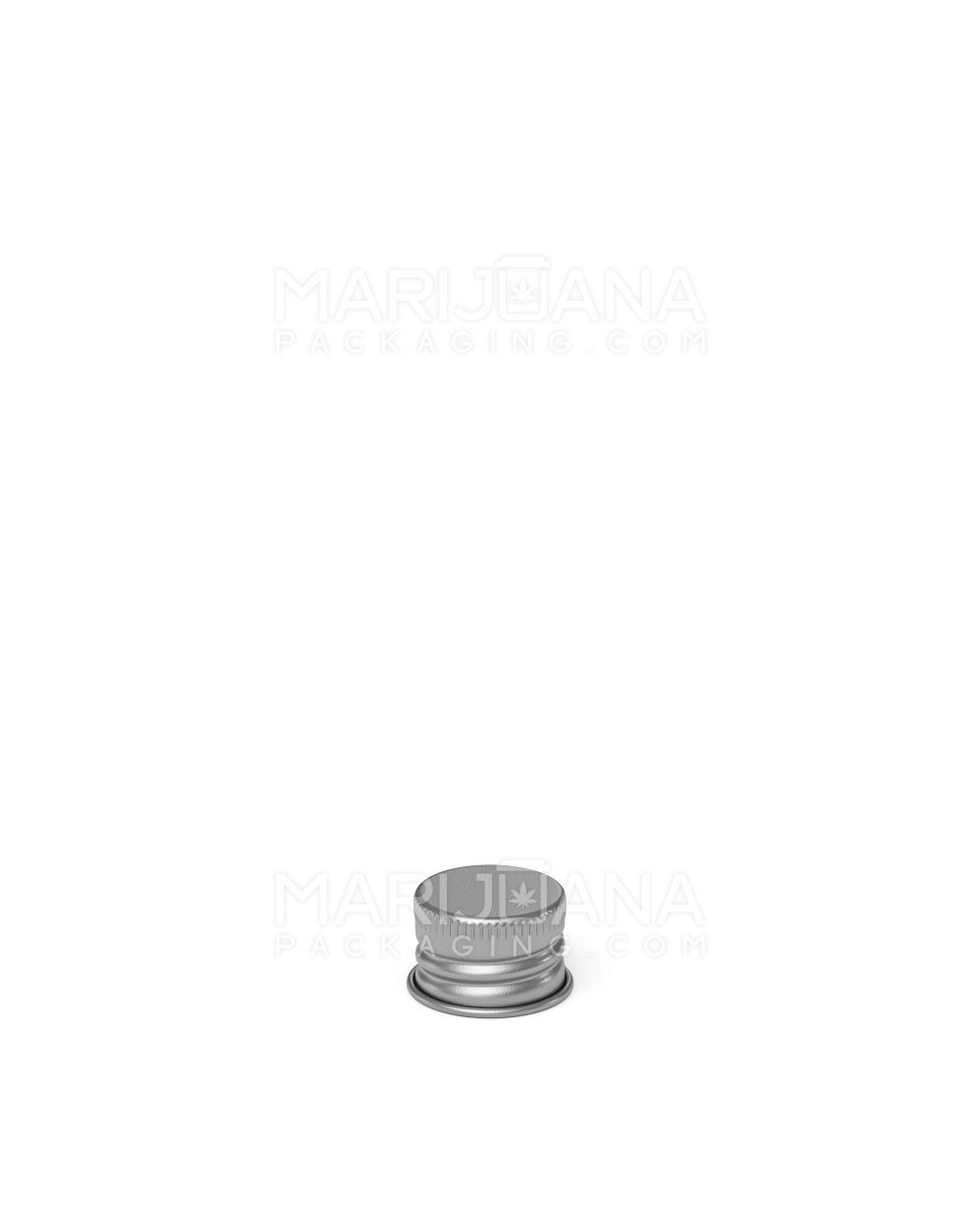 Ribbed Screw Top Metal Caps w/ Foam Liner | 18mm - Glossy Silver - 400 Count - 3