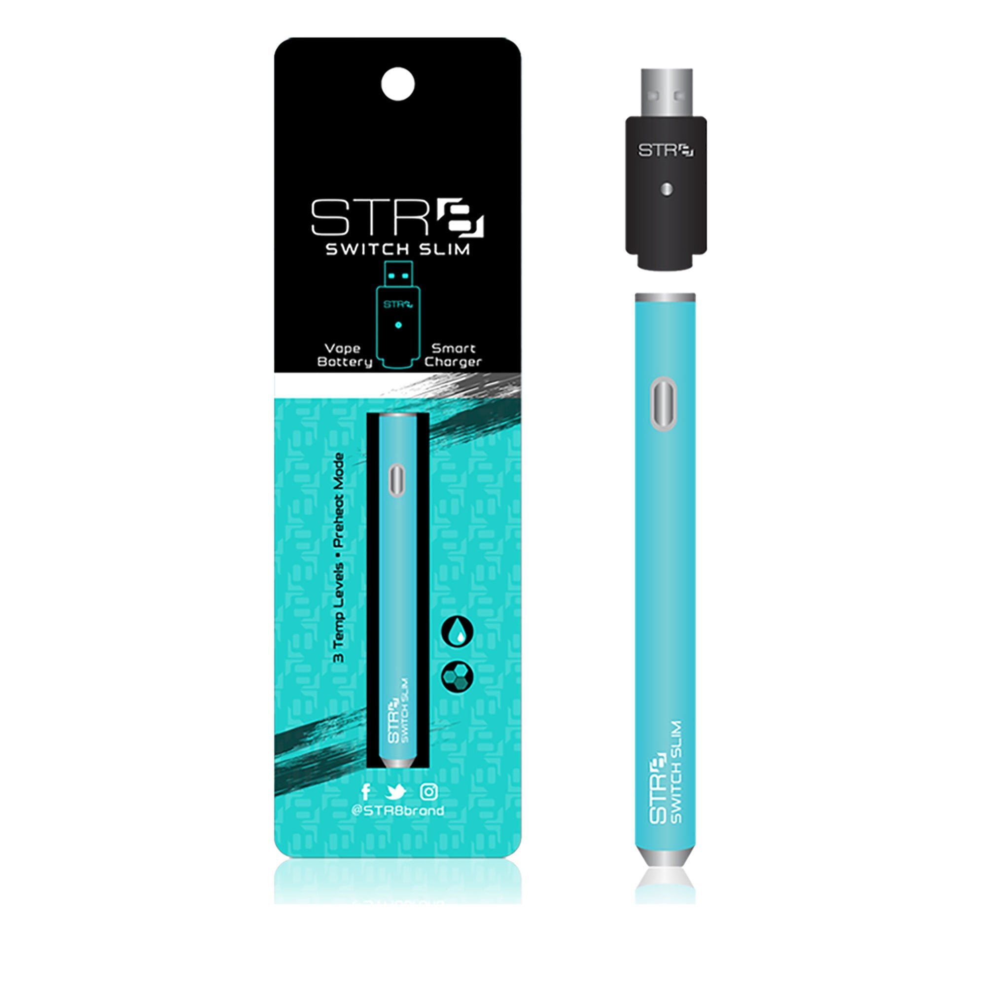 STR8 | Teal Slim Switch Battery w/ Charger 280MAH - 5 Count - 1