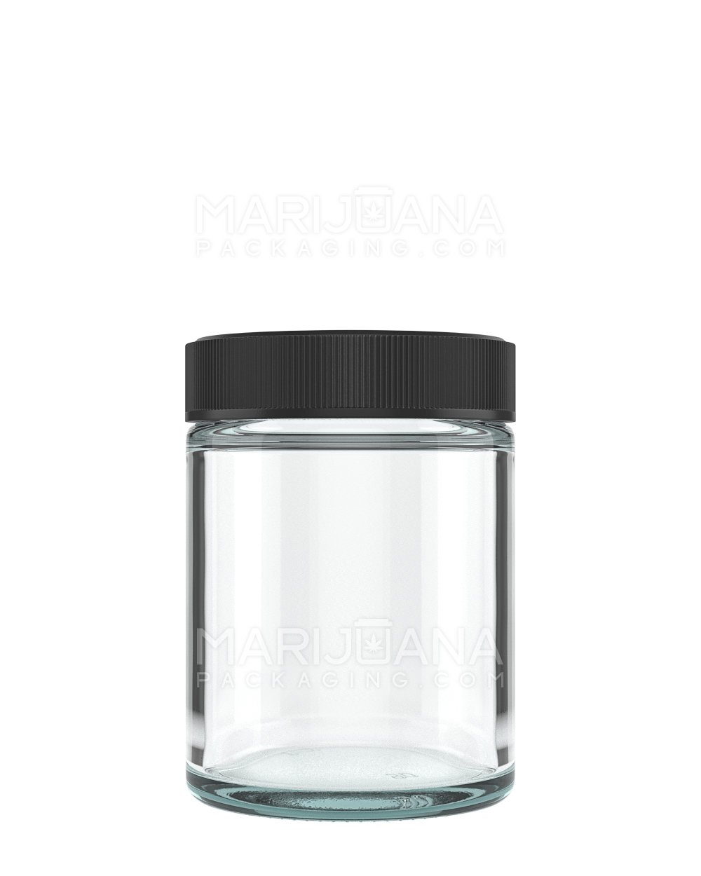 Straight Sided Clear Glass Jars with Black Cap | 53mm - 4oz - 120 Count - 1